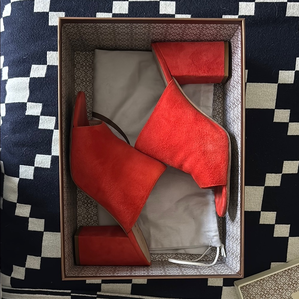 M. Gemi Red Suede Mules